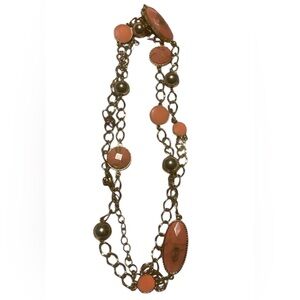 Peach Extra Long Costume Necklace #9202